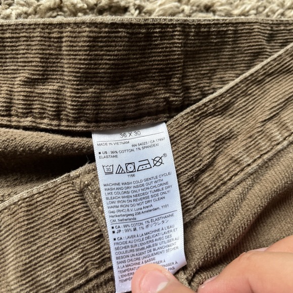 Banana Republic Pants Mens 36x30 Brown Corduroy Straight Fit Preppy Pima Cotton - Picture 9 of 12